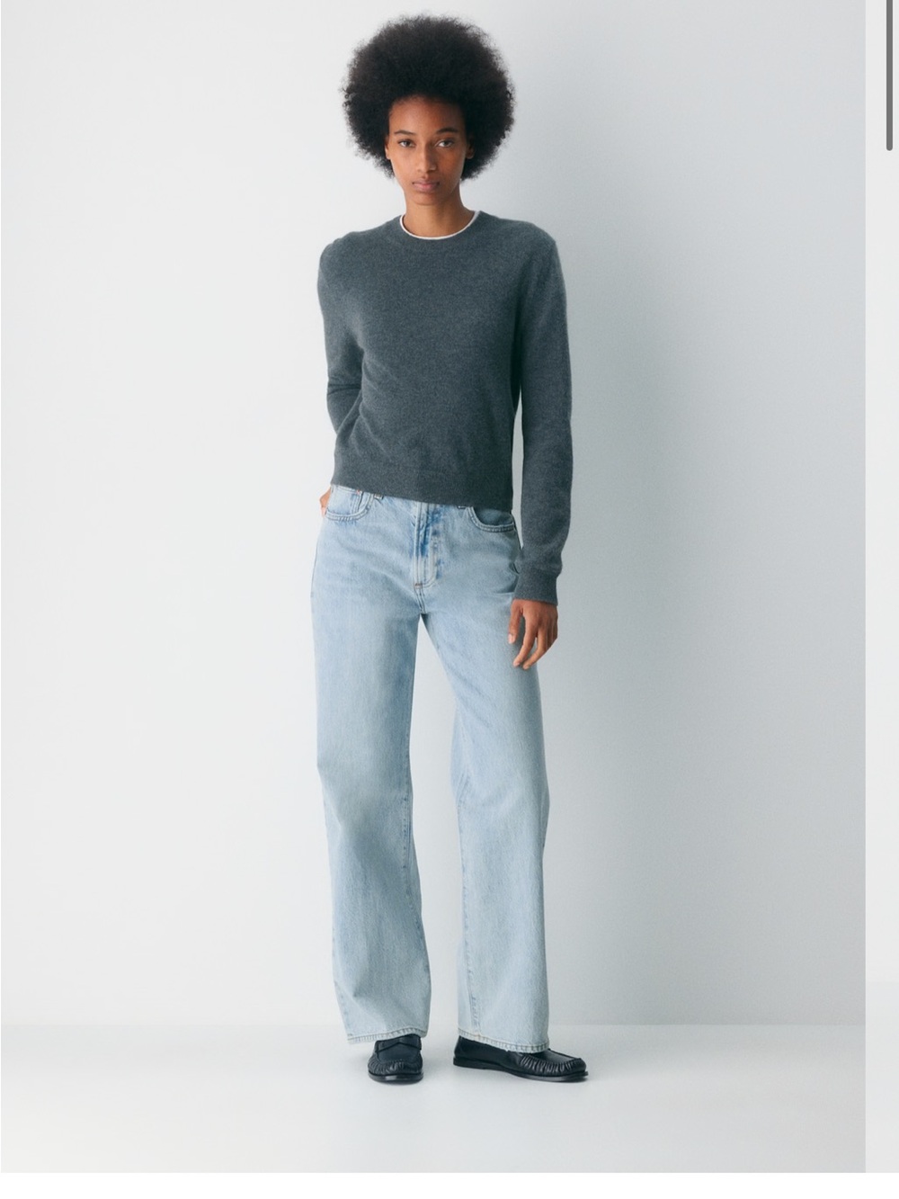 Denim Forum The Farrah Wide-Leg Jeans in Light Blue